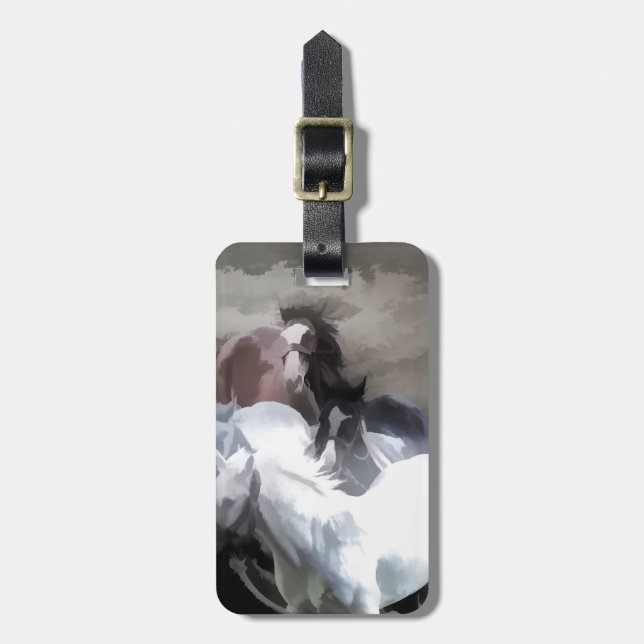 Breaking Free   -  Wild Horses Luggage Tag (Front Vertical)