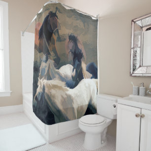 Breaking Free - Wild Horses Shower Curtain
