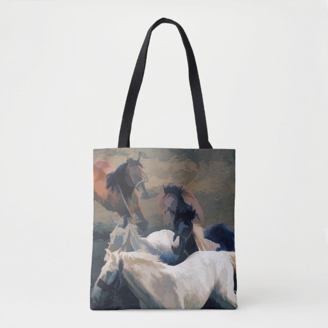 Breaking Free   -  Wild Horses Tote Bag (Front)