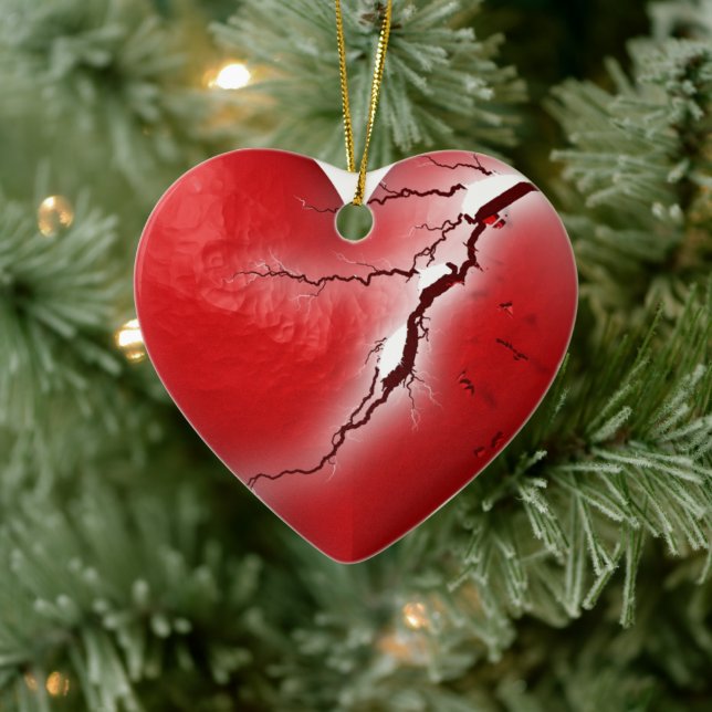 Breaking Heart Ceramic Ornament (Tree)
