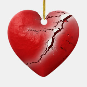 Breaking Heart Ceramic Ornament