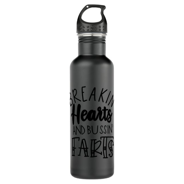 Breaking hearts 1st valentines 254. 710 ml water bottle (Front)