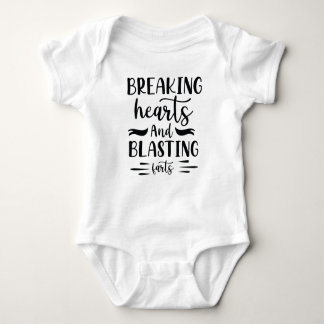 "breaking hearts and blasting farts" funny baby bo bodysuit