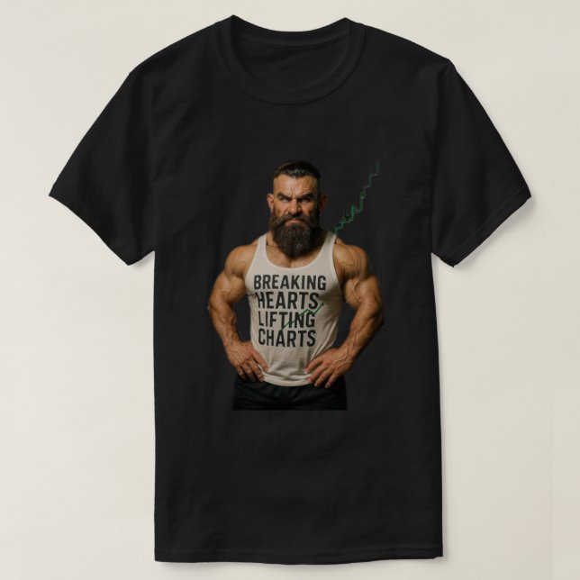 Breaking Hearts Lifting Charts T-Shirt (Design Front)