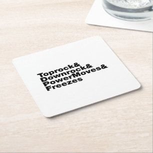 Breaking Moves (Breakdancing) Square Paper Coaster