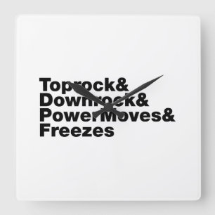 Breaking Moves (Breakdancing) Square Wall Clock