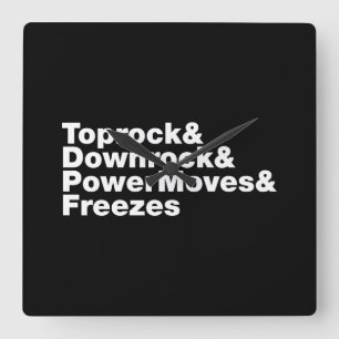 Breaking Moves (Breakdancing) Square Wall Clock