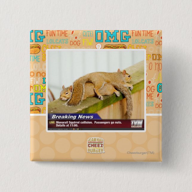 Breaking News 15 Cm Square Badge (Front)