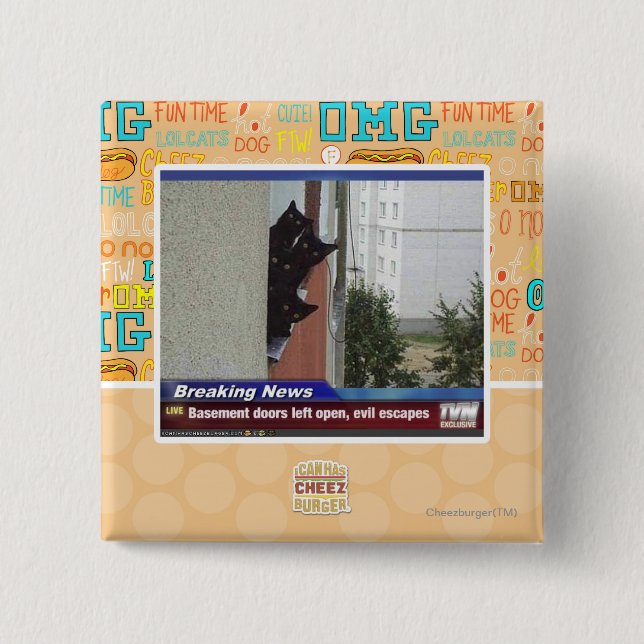 Breaking News 2 15 Cm Square Badge (Front)