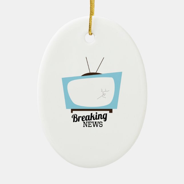 Breaking News Ceramic Tree Decoration (Front)