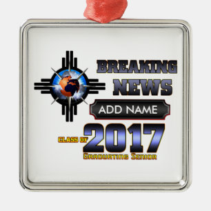 Breaking News Class Of 2017 Metal Ornament
