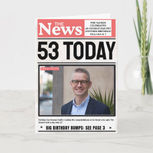 Breaking News Personalised Name Photo Birthday Card