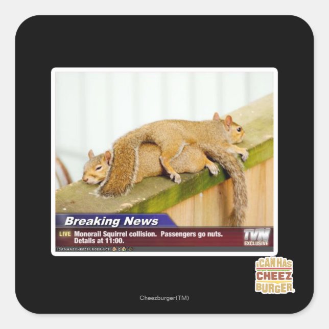 Breaking News Square Sticker (Front)