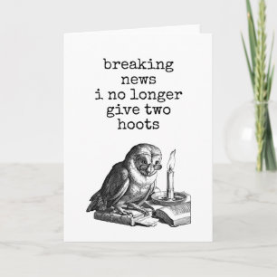 Breaking News Vintage Style Owl Retirement Card