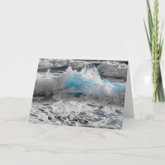 Breaking Ocean Waves Sea Crest Card (Front)