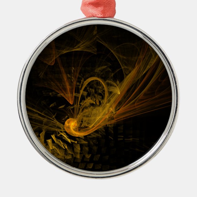 Breaking Point Abstract Art Round Metal Ornament (Front)