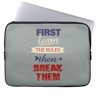 Breaking Rules laptop sleeves