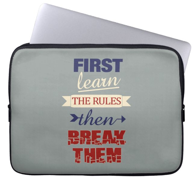 Breaking Rules laptop sleeves (Front)