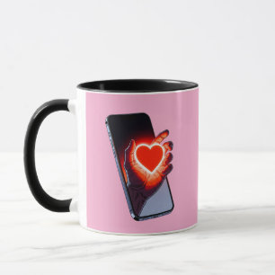 Breaking Screen Heart Optical Illusion Mug Design