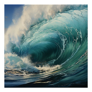 Breaking Surf Painting Poster