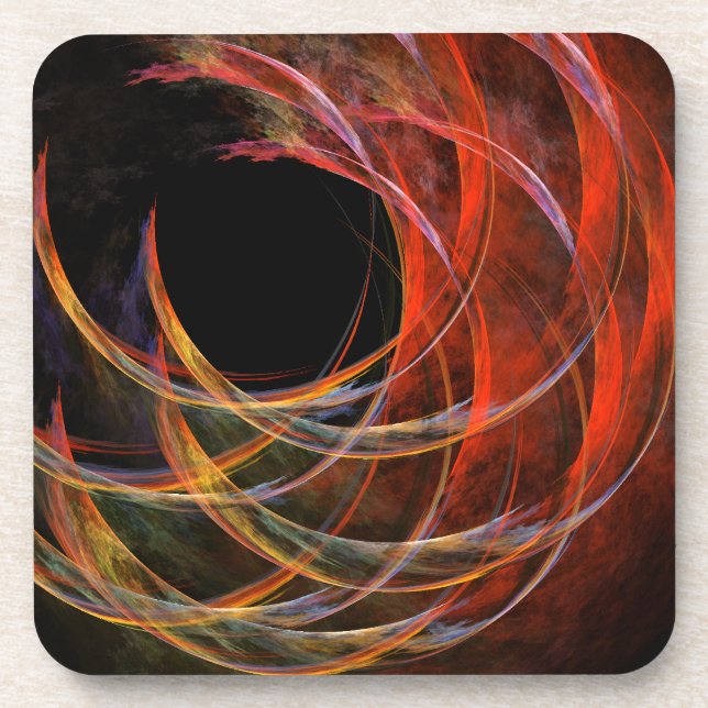 Breaking the Circle Abstract Art Cork Coaster (Front)