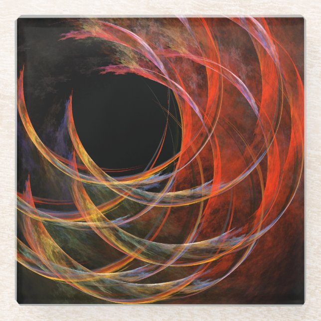 Breaking the Circle Abstract Art Glass Coaster (Front)