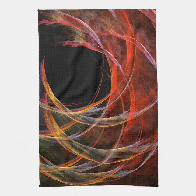 Breaking the Circle Abstract Art Kitchen Towel (Vertical)