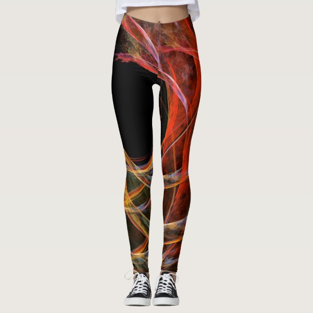 Breaking the Circle Abstract Art Leggings (Front)