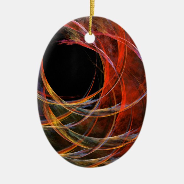 Breaking the Circle Abstract Art Oval Ornament (Front)