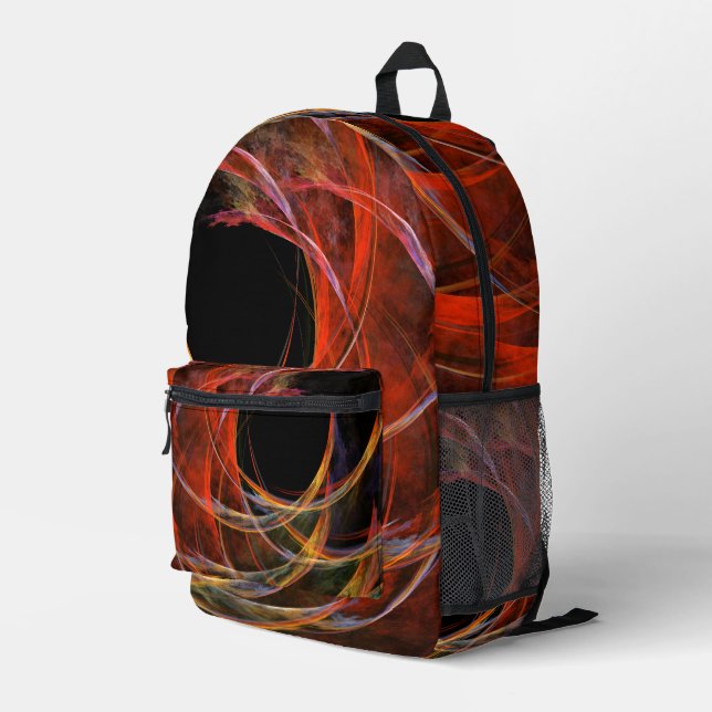 Breaking the Circle Abstract Art Printed Backpack (Back Corner Right)