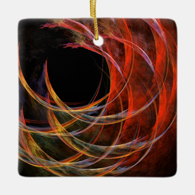 Breaking the Circle Abstract Art Square Ornament (Front)
