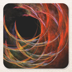 Breaking the Circle Abstract Art Square Paper Coaster