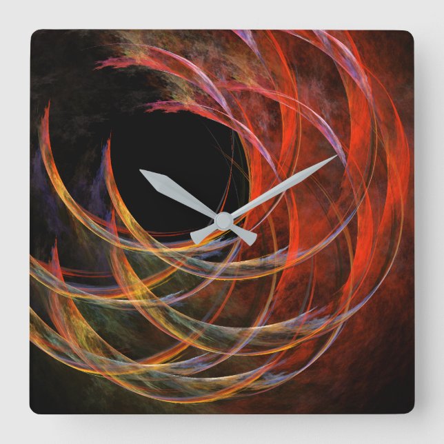 Breaking the Circle Abstract Art Square Wall Clock (Front)