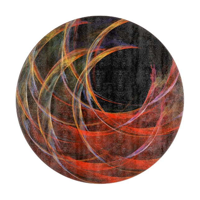Breaking the Circle Vortex of Fire Abstract Art Cutting Board (Front)