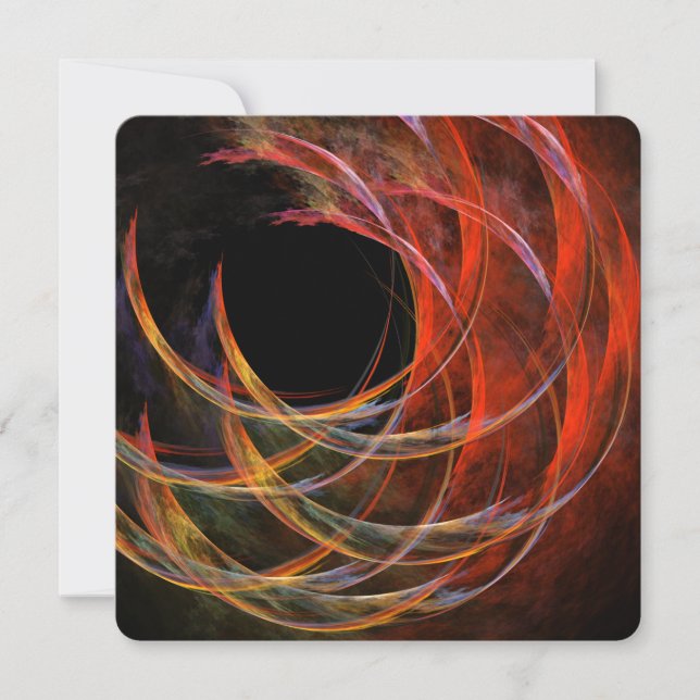 Breaking the Circle Vortex of Fire Abstract Art Invitation (Front)