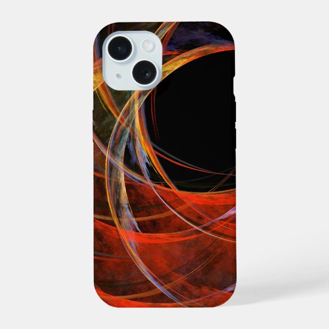 Breaking the Circle Vortex of Fire Abstract Art iPhone 15 Case (Back)
