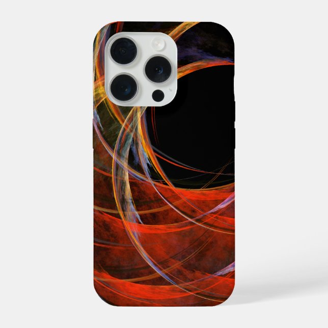 Breaking the Circle Vortex of Fire Abstract Art iPhone Case (Back)