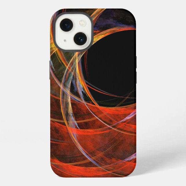 Breaking the Circle Vortex of Fire Abstract Art iPhone Case (Back)