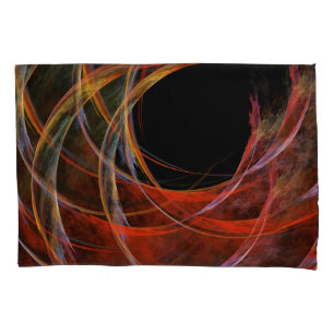 Breaking the Circle Vortex of Fire Abstract Art Pillowcase