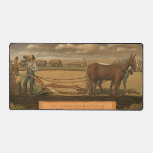 Breaking the Prairie, 1939 by Grant Wood Desk Mat