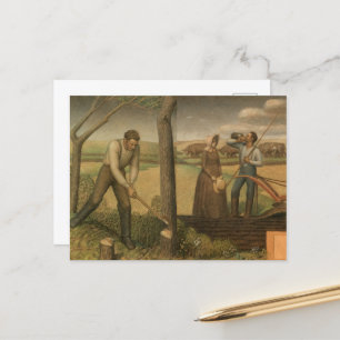 Breaking the Prairie, 1939 by Grant Wood Postcard