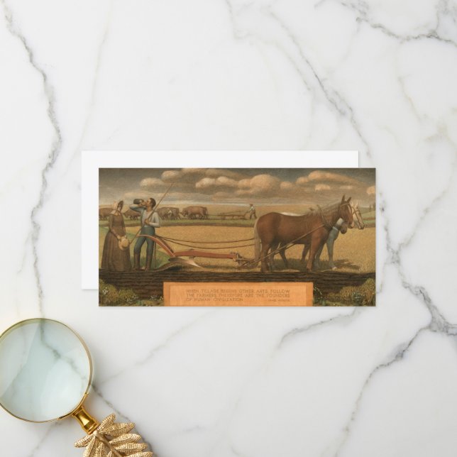 Breaking the Prairie, 1939 by Grant Wood Thank You Card (Front/Back In Situ)