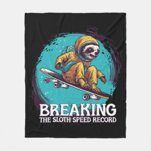 breaking the sloth speed record fleece blanket