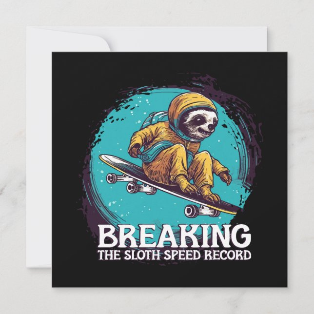 breaking the sloth speed record invitation (Front)