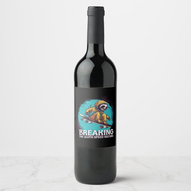 breaking the sloth speed record wine label (Front)