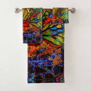 Breaking Thru Butterfly Artwork by Deprise Bath Towel Set