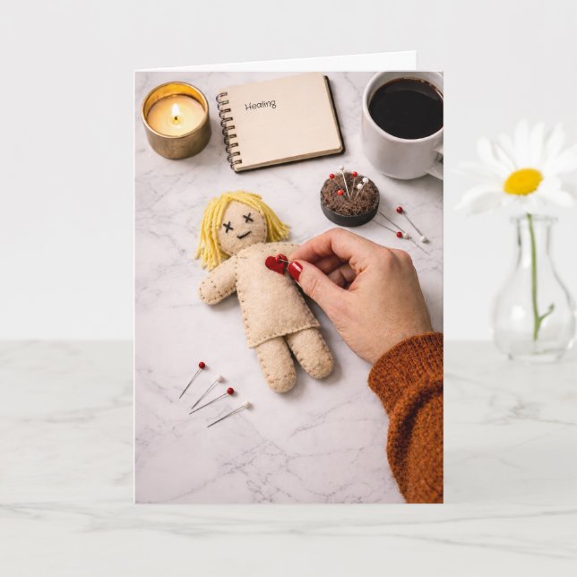 Breaking Up Is Hard To Do Closure Voodoo Doll Card (Small Plant)