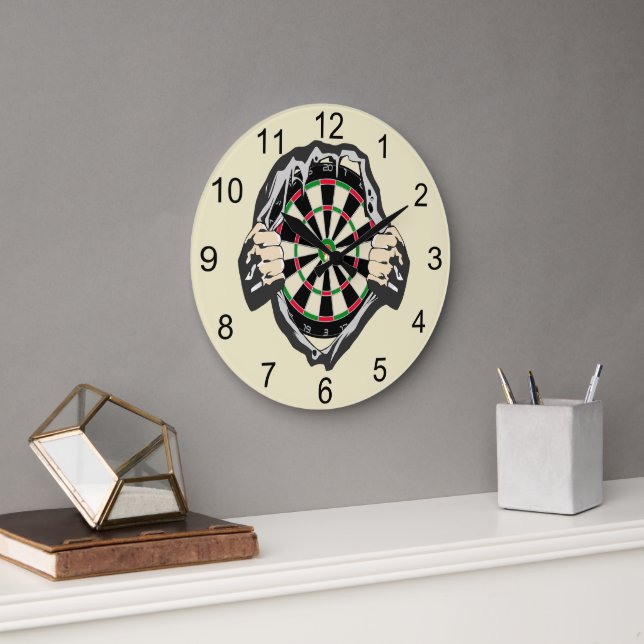 Breakthrough to the Bullseye – Ultimate Dartboard  Large Clock (Office)