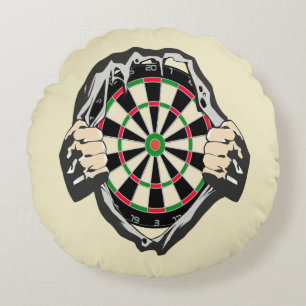 Breakthrough to the Bullseye – Ultimate Dartboard  Round Cushion