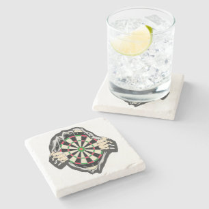 Breakthrough to the Bullseye – Ultimate Dartboard Stone Coaster